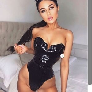 Meshki's Sexy Stella Vinyl bodysuit- NWT